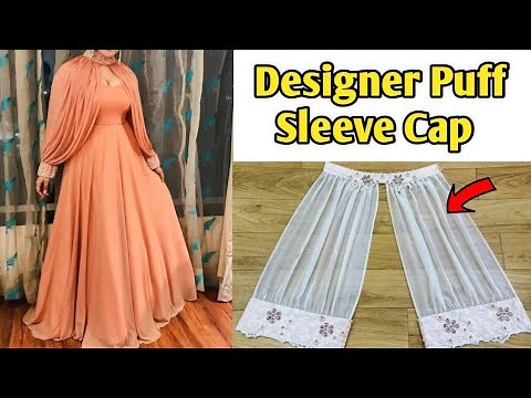designer puff sleeve cap for gown / crop top / cutting and stitching very easy/ trendy shrug