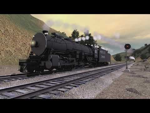 Trainz 22 Race : Southern Pacific A6 Atlantic 3000 vs ATSF 3800 Class Locomotive ( Gone Wrong LOL )