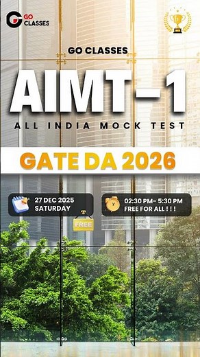 GATE DA 2026 AIMT-1 | All India FREE Mock Test | 27 Dec | #GATEDA #GOClasses #AIMT #MockTest