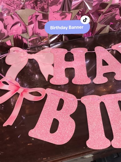 Birthday Banner. napaka pretty tignan. ang ganda ng quality at ang affordable ng presyo! perfect to pag color pink ang theme ng birthday celebrant. check out now! check the yellow basket. #birthdaybanner #birthdayaccessories #birthdayessentials #birthdaygirl #fyp