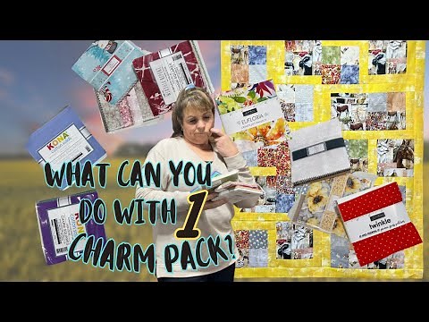 Fast Floating 4 Patch Quilt using 5" Charm Squares