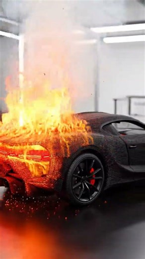 1000 Matchsticks Bugatti La Voiture Noire vs Fire 🔥