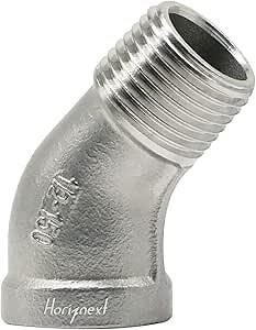 shower pipe NPT 1/2 elbow fitting, 45 degree angle npt stainless steel adapter, female to male casting connector