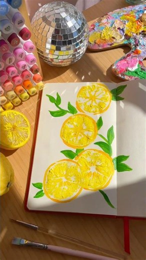 Save this creative summer idea!🍋🎨✨ #creative #diy #painting #lemon #cheap