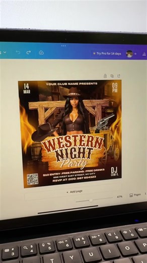 Just finished this Western Night Party flyer and it’s giving 🔥🤠 Who’s throwing a cowboy-themed event soon?! Perfect for clubs, lounges, and parties that wanna stand out! Available now in the shop — ready to edit in Canva! #WesternParty #CanvaFlyer #EventFlyerDesign #PartyPromo #ClubFlyer #CanvaTemplate