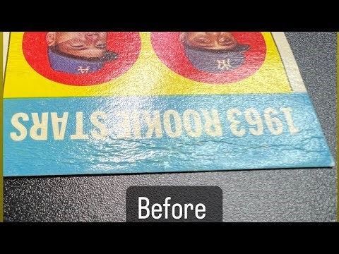 1963 Topps Pete Rose ￼- remove wrinkles and creases with a semi-soak