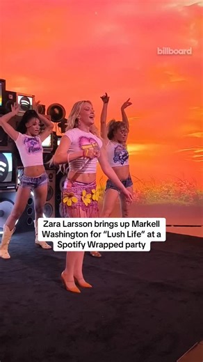 684K views · 6.3K reactions | Zara Larsson brings Markell Washington on stage for “Lush Life” at the Spotify Wrapped party in LA | Billboard | Facebook