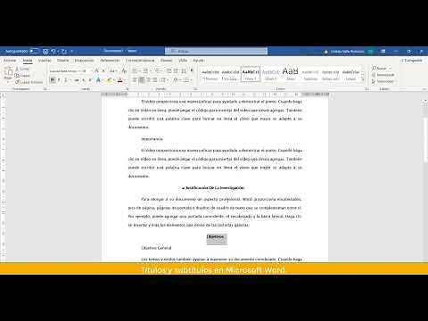 Titles, subtitles, and styles in Word.