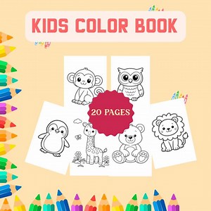 Kawaii Animals Coloring Book for Kids – 20 Printable Pages (digital Download) - Etsy Canada