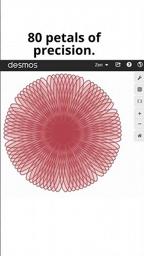 🌸 80 Petals! Draw a Flower with a Math Equation | Desmos Art #shorts