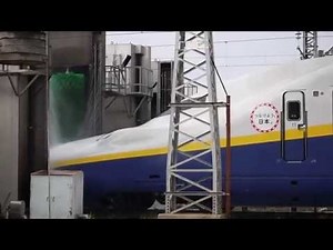 【鉄道】洗車機へＧＯ！ Ｅ４Ｗａｓｈ！ 洗車される新幹線E4車内より
