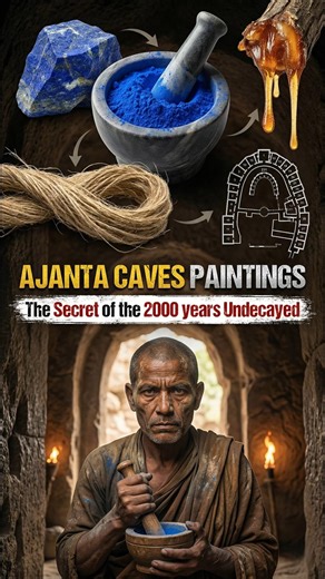 Ajanta Caves Paintings | Secret of the Undecayed colors since 2000 Years | Akhanda Bharat #shorts