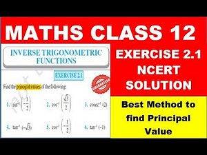 Exercise 2.1 of Class 12th Mathematics I Find Principal Value