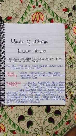 Class 9 English Chapter 3 -Winds of Change Question and Answers | Kaveri New NCERT