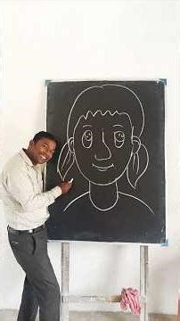 From "girl" to a Cute Cartoon face #art #draw #easy #sketch #tutorial #short #youtube