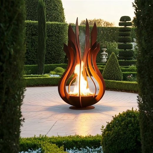 Flame Bloom Fire Sculpture by Modofire