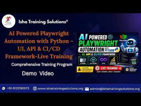 Playwright Automation with Python DemoVideo on 11th May 2026.Call/WhatsApp on 9133190573 to Enroll