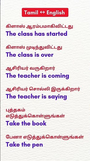 Daily Use English to Tamil Words | Basic English to Tamil | Spoken English Practice #english #shorts