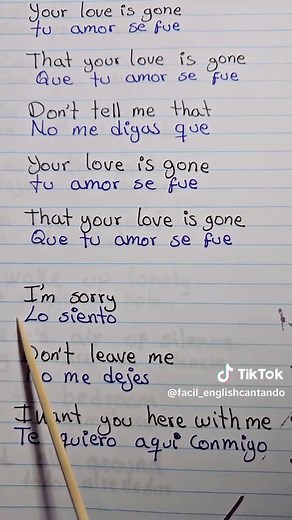 Cantamos juntos! #imsorrydontleaveme #letrasdecanciones #ingles #parati #inglesfacil