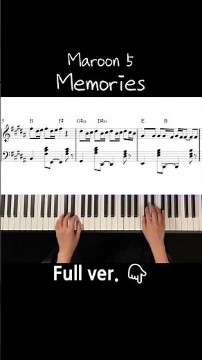 Maroon 5 - Memories / Piano Cover / Sheet