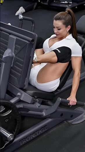 American Fitness Woman Building Insane Quads on the Machine! 😍🏋️‍♀️