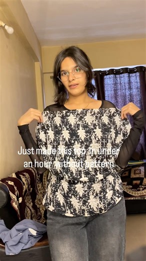 Made this top in under 1 hour.No pattern. No fancy setup. 😌✂️ #cottagecoretheme #steadycraftin