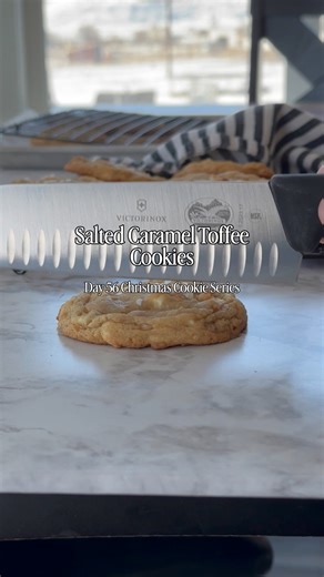 If you’re craving sweet and salty this season, these Salted Caramel Cookies have you covered. White chocolate chips, crushed pretzels, and crunchy toffee bits come together in the coziest holiday cookie. Day 56: Salted Caramel Toffee Cookies 🎄 Don’t miss my Christmas Cookie Series, follow along! Recipe in comments! Cooking with Karli✨ Recipe can also be found on page 40 of my cookbook, Cookies for Days!💕 christmas cookies | salted caramel cookies | sweet and salty cookies | holiday baking | ch