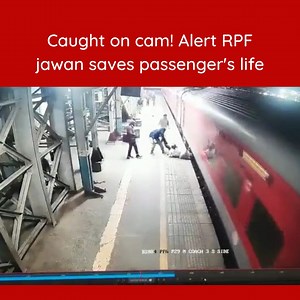 66K views · 84 reactions | Maharashtra: An RPF (Railway Protection Force) jawan saved the life of a passenger who fell down on the railway platform while trying to board a moving train at Vasai Railway Station on 23rd January. #CCTV #Maharashtra #RailwayPlatform | India Today | Facebook