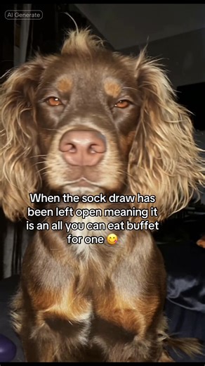 Cocker Spaniel's Sock Drawer Adventure