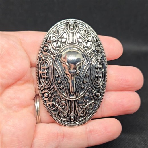 Aged Silver Viking Skull Shield Brooch Pin Celtic Norse Medieval Renaissance Cosplay - Etsy