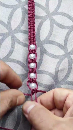 🌸 Elegant Pearl Macrame Bracelet | Easy DIY Tutorial #shorts