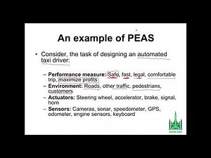 Taxi example | PEAS | Intelligent agents | Artificial Intelligence | AI | by Sir Haisam Javed