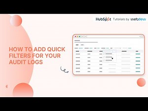 How to add Quick Filters for your Audit Logs