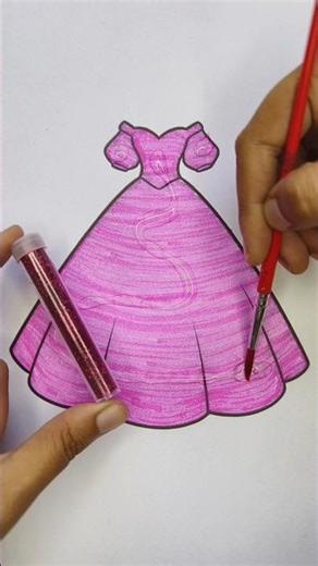 Barbie girl Princess dress💞#youtubeshorts #kidsart #barbiegirl #glitter #dress #diy