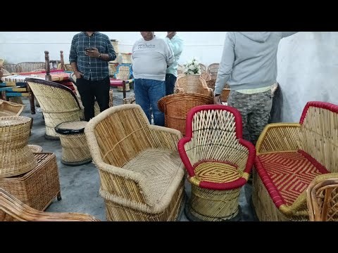 Customer Visit At Our Dwarka Warehouse For Purchase Cane And Bamboo Furniture For Home Use