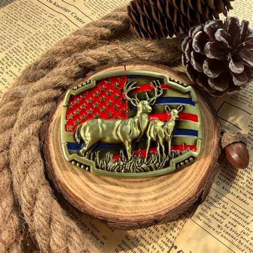 American Flag Deer Belt Buckle, Vintage Western Cowboy Buckle, Patriotic Buck Head Gift for Men, Rustic Rodeo Country Style - Etsy
