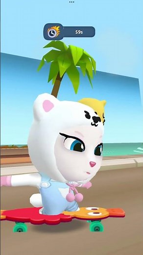 Talking Tom Gold Run All Angela Heroes Rides The Skateboard Vehicle & Chases Raccoon Bosses #Shorts