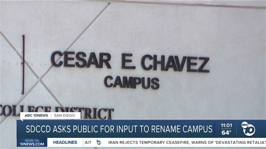 San Diego Community College District temporarily renames Cesar Chavez campus