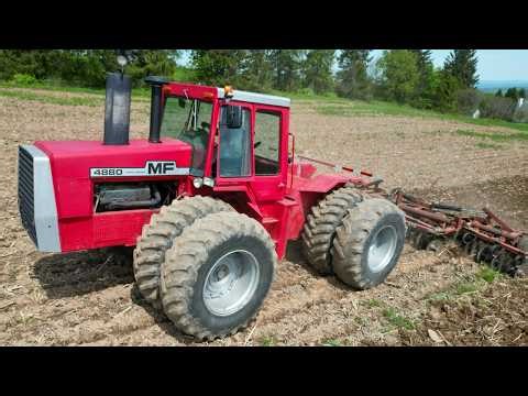 Spring Tillage with Massey Ferguson 4880 Tractor on Farm