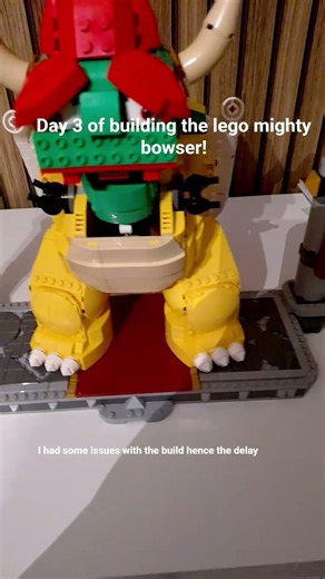 day 3 of building the lego mighty bowser!! #lego #mario #shorts #legosets #legos