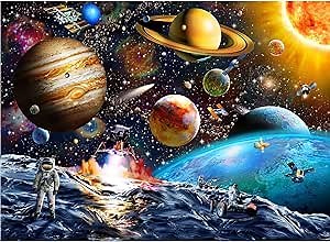 Puzzles for Kids Ages 8-10 Year Old - Solar System Planets, 200 Pieces Spacewalk Jigsaw Puzzles for Kids Ages 6-8, Learning Educational Toys for Boys and Girls