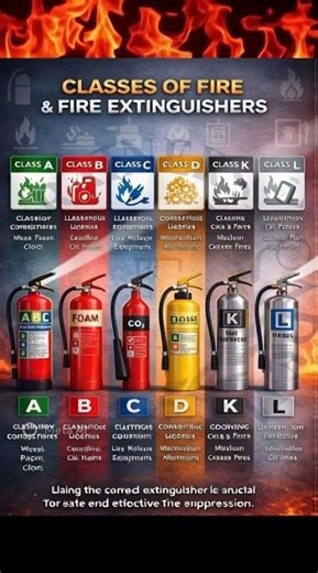 This image is super helpful for understanding different fire classes and which extinguishers to use!