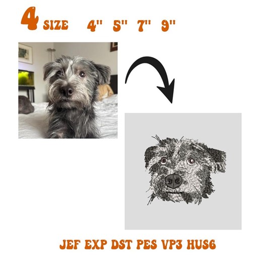 Custom Pet Embroidery Digitizing, Dog Digitizing, Cat Digitizing, Horse Digitizing, Picture Digitizing, Best Real Image Digitizing Service - Etsy UK