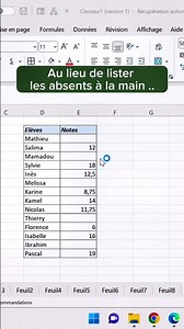 Comment lister les absents automatiquement #excel #excelfrançais #exceltips #apprendre #entreprisefrancaise #tiktoksenegal🇸🇳 #tiktokburkinafaso🇧🇫🇧🇫🇧🇫🇧🇫 #tiktokcotedivoire🇨🇮 #titktokbenin229🇧🇯 #tiktokafrica #tiktokfrance #tiktokbelgium #tiktokguadeloupe #pro2excel | Pro2Excel-AI