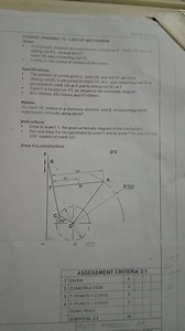 COURSE DRAWING 13 : LOCI OF MECHANISMGiven:A schematic diagr... | Filo