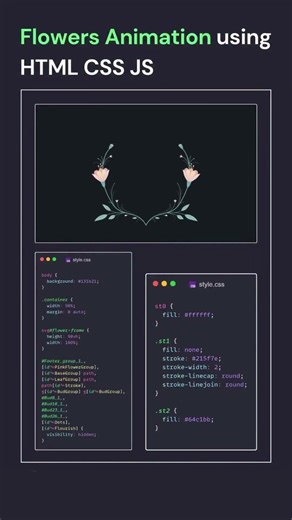 Flowers Animation #frontend #backend #coding #html #css #webdesign #programming #python #javascript