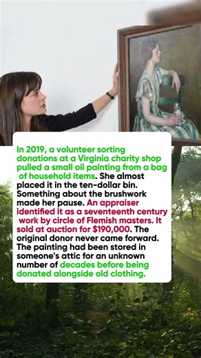 A Woman Sorting Charity Shop Donations Found a Painting Worth $190,000.