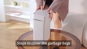 Slim Sensor Trash Can with Lid 2.5 Gallon Bathroom Garbage Can with Lid, 9.5 Liter Automatic Motion Sensor Dustbin, Small Plastic Trash Bin, Waterproof Skinny Garbage Bin for Narrow Spaces