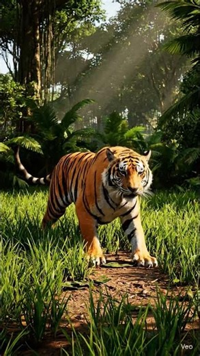 “Tiger vs Giant Python: Sudden Ambush in the Grass”