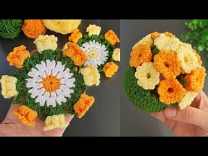 2 in 1👍 Get Ready to WOW with These Colorful Flower Coasters for Coffee Cups 💰Motif,Coaster,Flower.